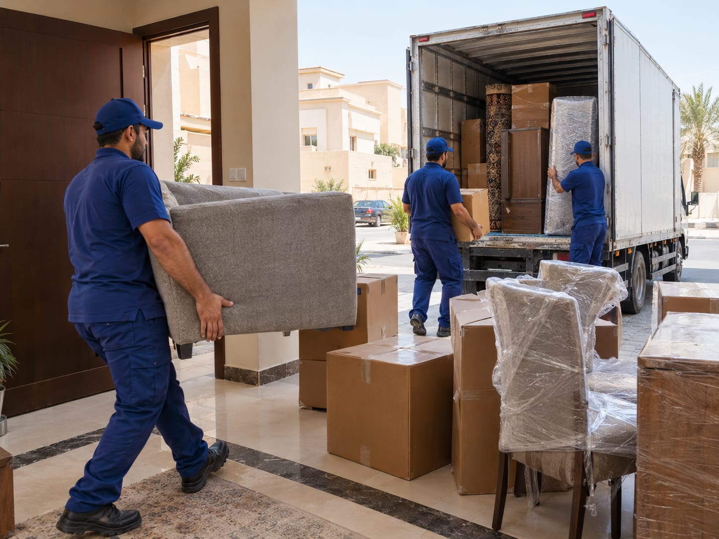 فك وتركيب دواليب ملابس كبيرة مع ترتيب القطع للنقل